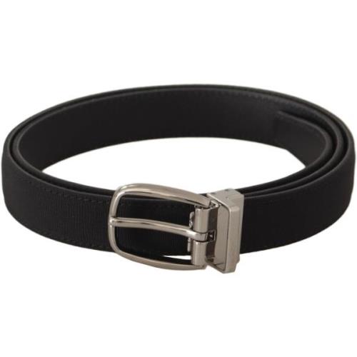 Riem D&amp;G Canvas Zilverkleurig Logo Metalen Riem