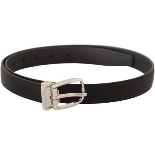 Riem D&amp;G Canvas Leder Zilveren Logo Metalen Gesp Riem