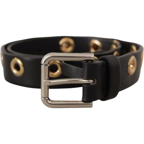 Riem D&amp;G Eyelet metalen gesp lederen riem