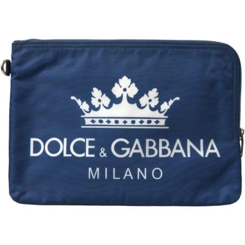 Tas D&amp;G Nylon etui met kroonprint en ritssluiting