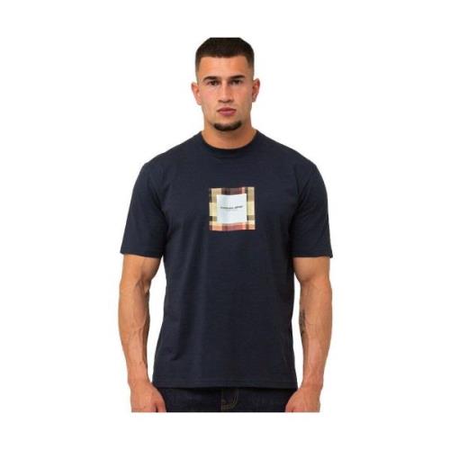 T-shirt Marshall Artist Carter Check Box Logo T-Shirt Navy