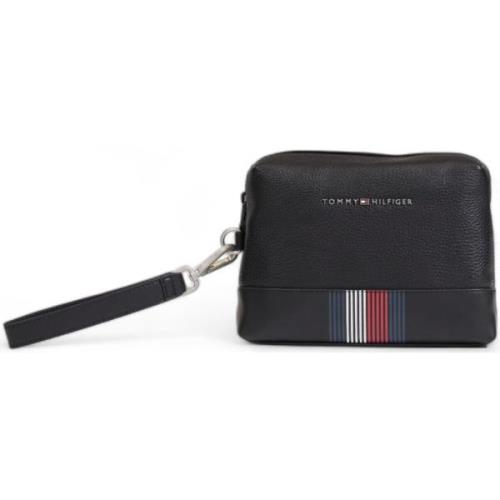 Tas Tommy Hilfiger Zwarte bedrukte handtas met ritssluiting