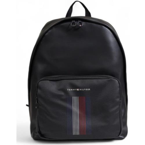 Tas Tommy Hilfiger Zwarte rugzak met bedrukte ritssluiting