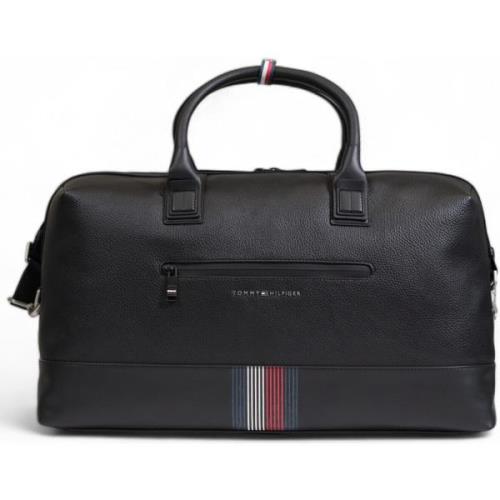 Tas Tommy Hilfiger Zwarte polyurethaan tas met ritssluiting en ritsvak...