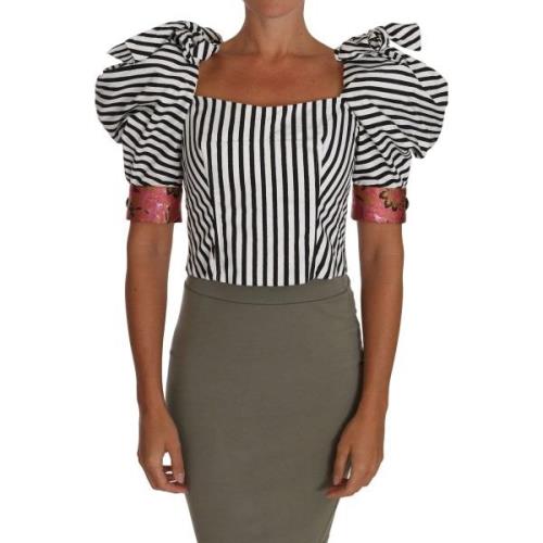 Overhemd D&amp;G Gestreepte cropped top met pofmouwen