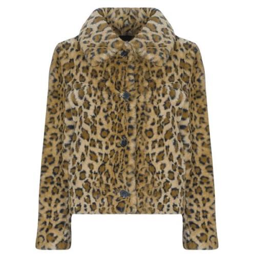 Mantel Guess CECILE PRINT LEOPARD FAUX FUR