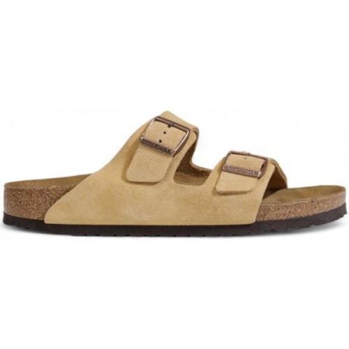 Pantoffels Birkenstock Beige suede gesp/strik pantoffels