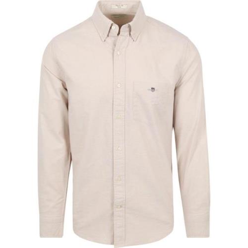 Overhemd Lange Mouw Gant Casual Overhemd Oxford Beige