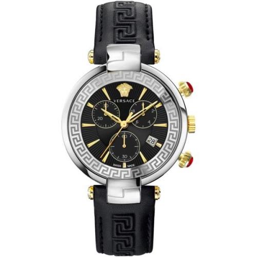 Horloge Versace Chronograaf lederen horloge met roestvrijstalen kast