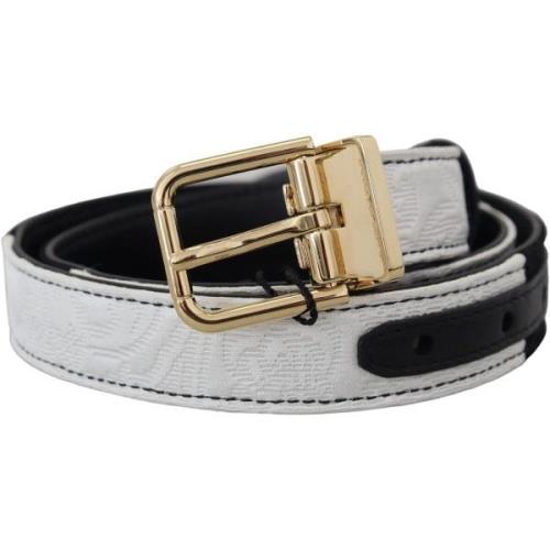 Riem D&amp;G Bloemen lederen schouderband met gouden metalen details