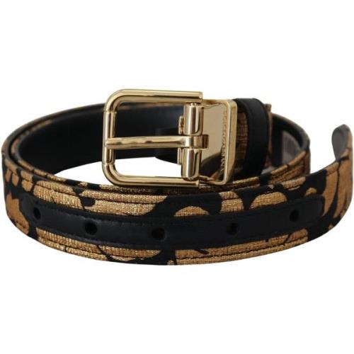 Riem D&amp;G Jacquard lederen riem met gesp met logo