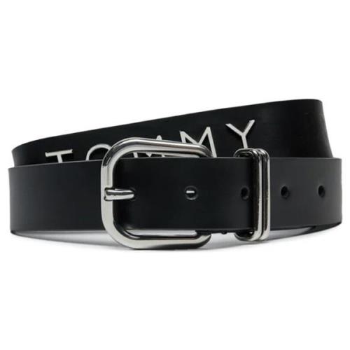 Riem Tommy Hilfiger Zwarte leren riem met gesp/striksluiting