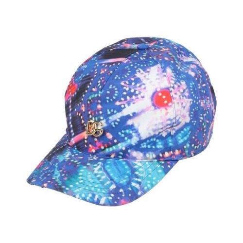 Hoed D&amp;G Abstracte Print Katoenen Rapper Cap met Metallic DG Logo