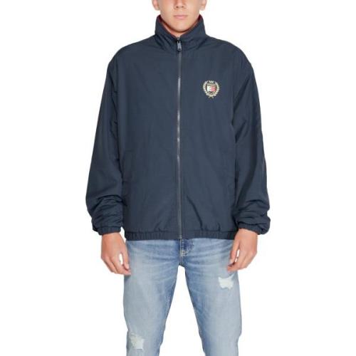 Trainingsjack Tommy Hilfiger Blauwe jas met rits en zakken aan de voor...