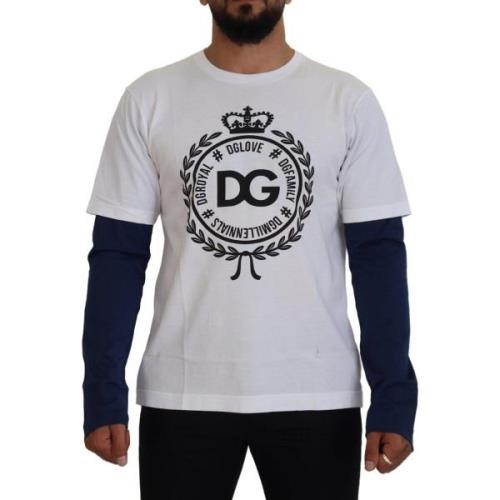 T-shirt D&amp;G DG Millennials T-Shirt Met Lange Mouwen Wit