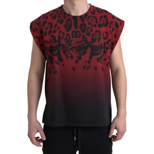 T-shirt D&amp;G heren gradient T-shirt met luipaardprint