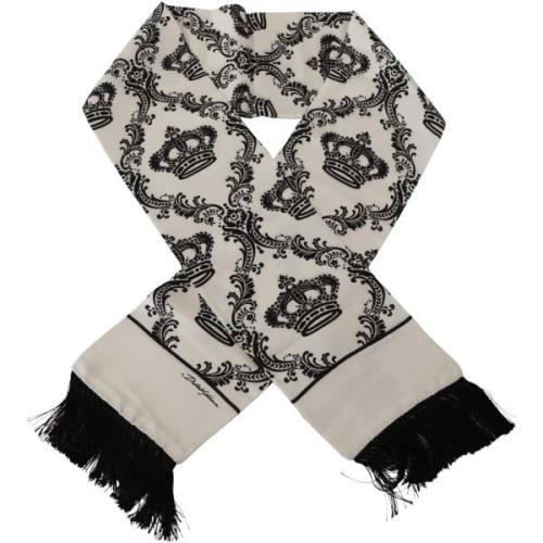 Sjaal D&amp;G Zijden Royal Crown Wrap sjaal met Fringe sjaal