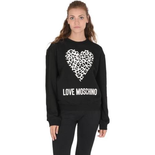 Overhemd Love Moschino Womens Leopard Hart Sweatshirt