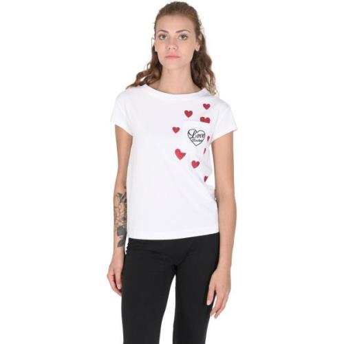 T-shirt Love Moschino Katoenen spandex wit T-shirt