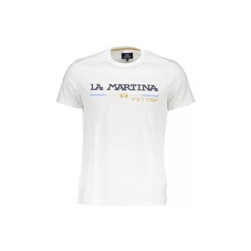 T-shirt La Martina Katoenen T-shirt met korte mouwen en logoprint