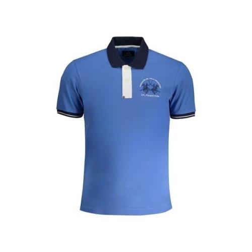 T-shirt La Martina Klassiek katoenen poloshirt in blauw