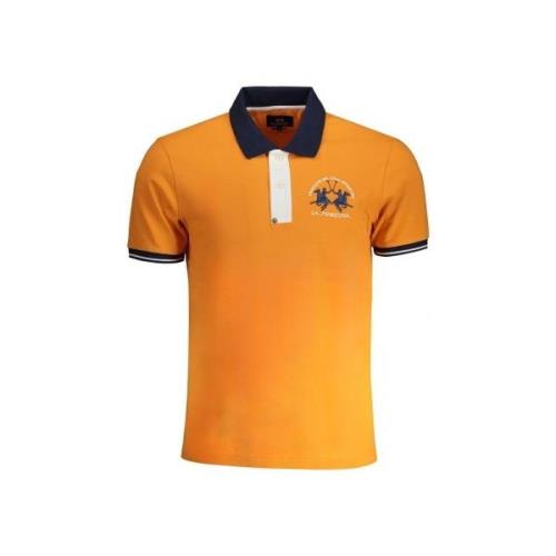 T-shirt La Martina Geborduurd slim-fit poloshirt met contrasterende de...