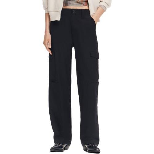 Broek Desigual Womens Cargo Broek Zwart