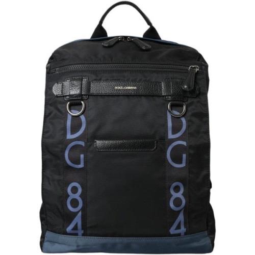 Tas D&amp;G Schoolrugzak met nylon logo en luipaardvoering