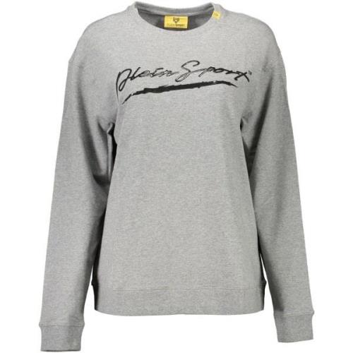 Sweater Philipp Plein Sport Grijze katoenen trui met contrasterend det...