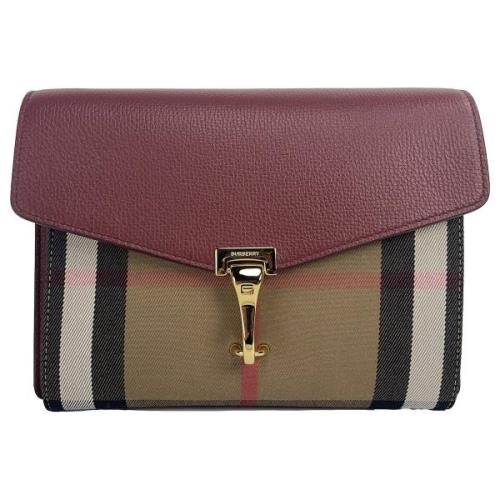 Handtas Burberry Geruite lederen crossbodytas met gouden hardware