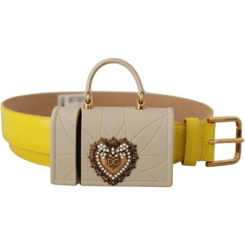 Riem D&amp;G Lederen Devotion Heart Micro Bag Hoofdtelefoon Riem