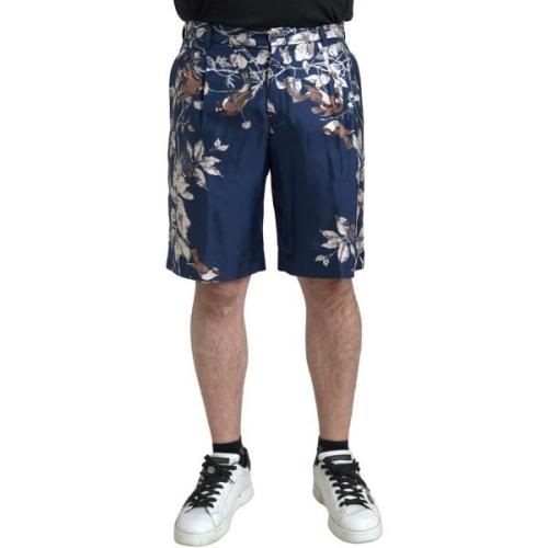 Korte Broek D&amp;G zijden shorts met vogelprint voor heren