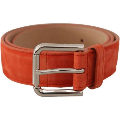 Riem D&amp;G Lederen suede zilveren logo metalen gesp riem