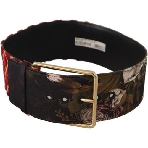 Riem D&amp;G Floral gouden metalen gespriem