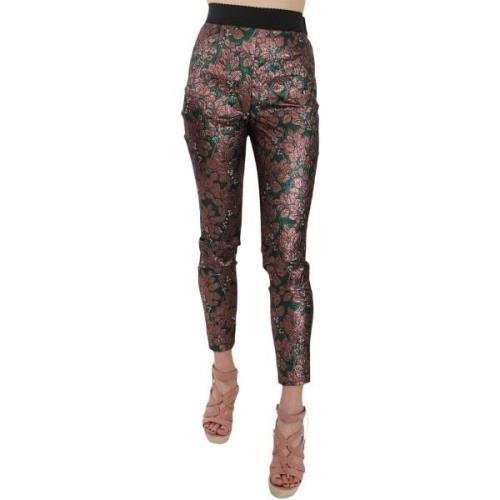 Broek D&amp;G Iriserende brokaat jacquard crop broek