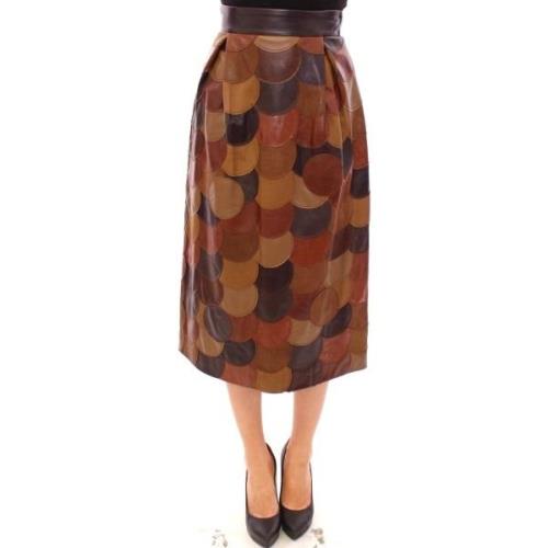 Rok D&amp;G Patchwork Leren Rechte Rok