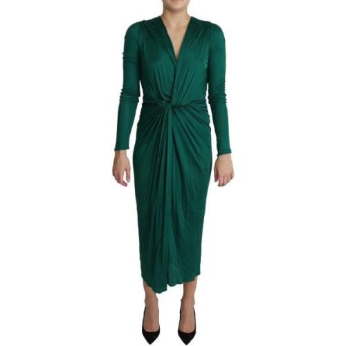 Jurk D&amp;G Smaragdgroene midi-jurk met silhouet