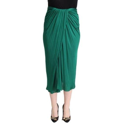 Rok D&amp;G Donkere geplooide midirok met hoge taille