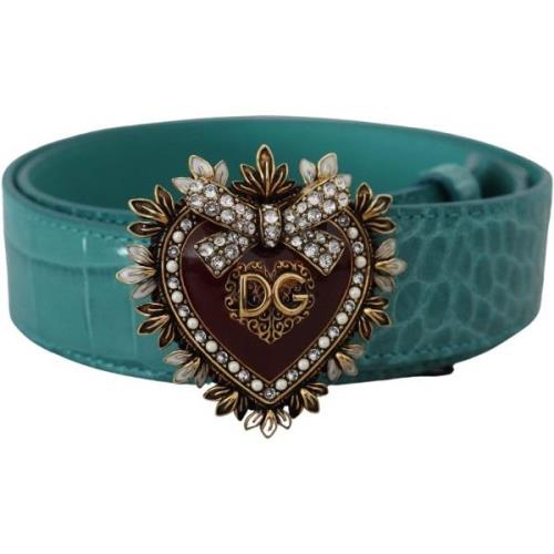 Riem D&amp;G Gouden Devotion Hart Gesp Lederen Riem