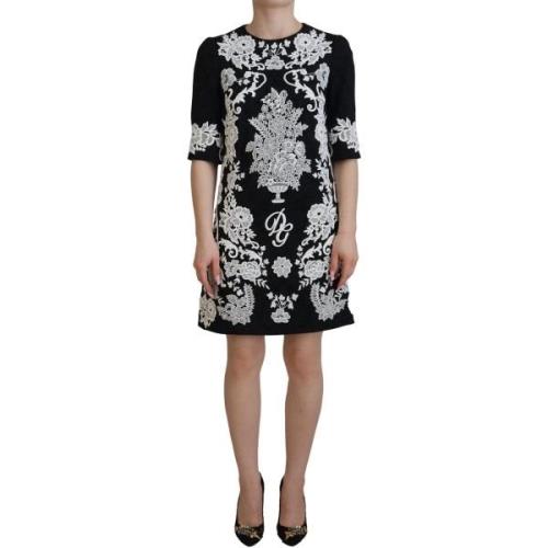 Jurk D&amp;G Lace Trim Half Sleeves A-lijn Jurk