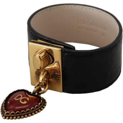 Armband D&amp;G Zwart lederen hart sleutelhanger armband