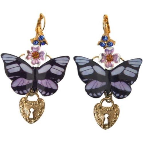 Oorbellen D&amp;G Crystal Butterfly hart medaillon oorbellen