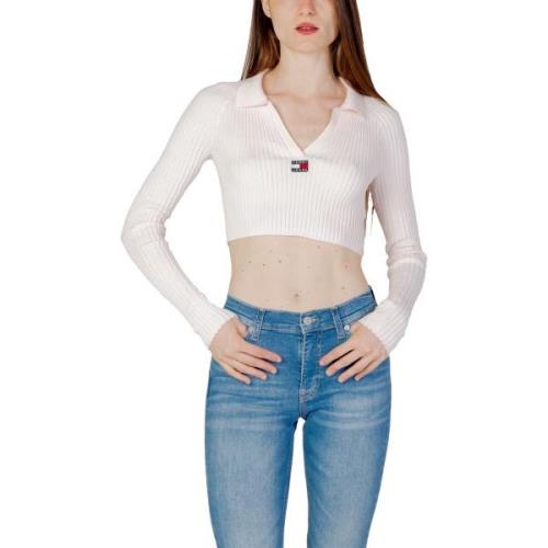 Fleece Jack Tommy Hilfiger Tommy Hilfiger Womens Ribbed Polo Crop Swea...