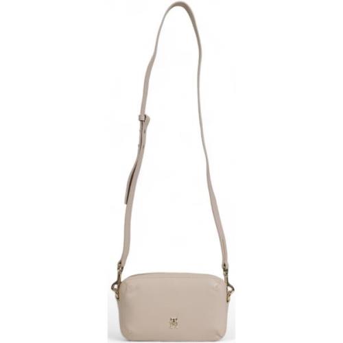 Tas Tommy Hilfiger beige leren crossbodytas voor dames