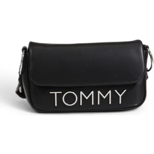 Tas Tommy Hilfiger Zwarte polyurethaan handtas