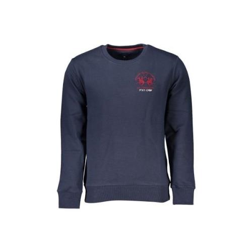 Sweater La Martina Geborduurd fleecesweatshirt met ronde hals