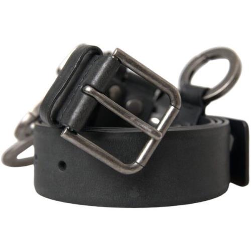 Riem D&amp;G Leren riem met metalen gespsluiting