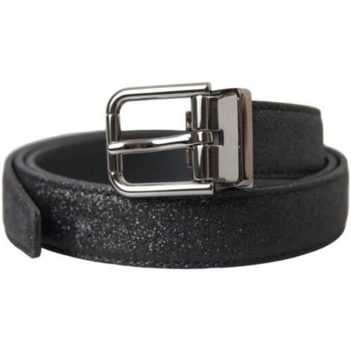 Riem D&amp;G Glittered Leather Zilveren Gesp Riem