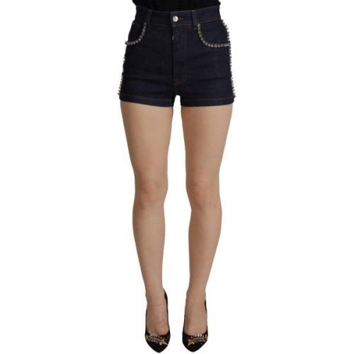 Korte Broek D&amp;G Crystal Embellished Denim Shorts voor Dames