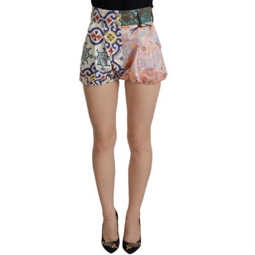 Korte Broek D&amp;G Patchwork Zijden Shorts - Multi